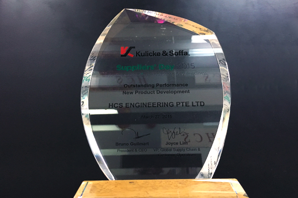 Kulicke & Soffa Private Limited - Supplier Day Appreciation Award Yr 2015